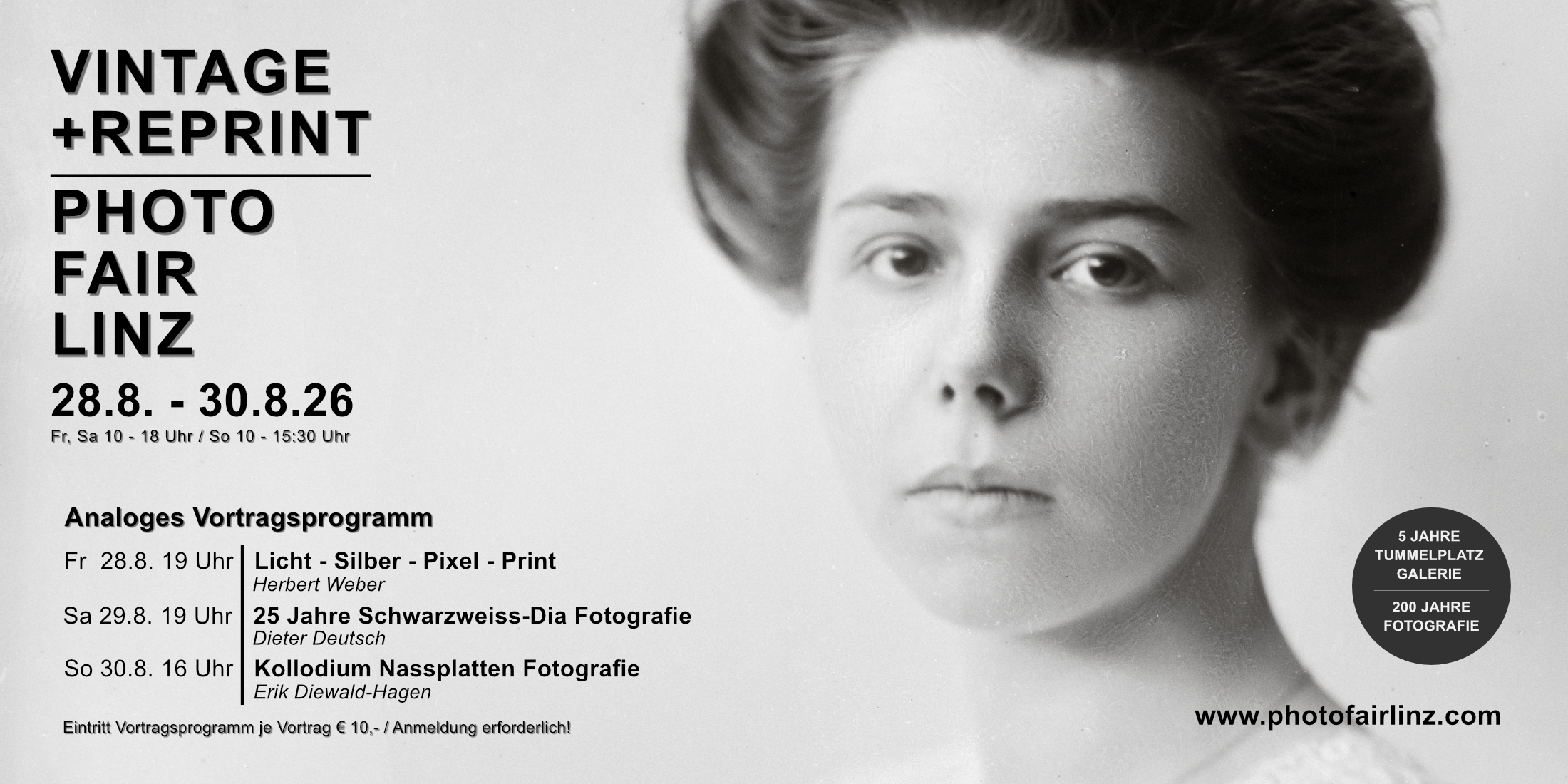 Vintage + Reprint / Photofair Linz 28.8. - 30.8.2026 - Fr, Sa und Sonntag Vortrag rund um die analoge Fotografie... 