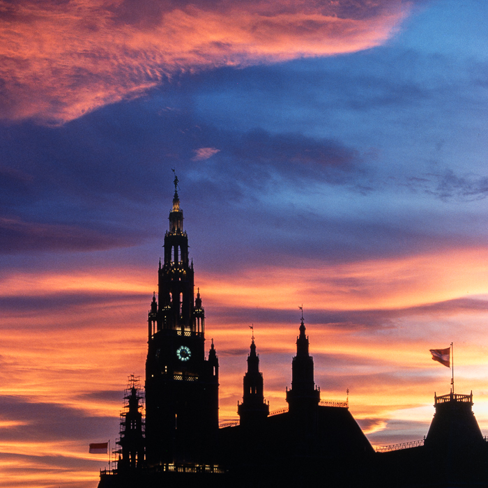 Wiener Rathaus zur Weihnachtszeit, 1979 / Kat. No. K7918-19 - Tauscher Heinrich